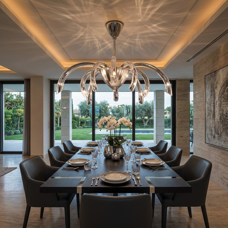 Lampadario Murano su misura per villa privata